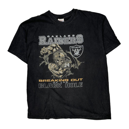 Oakland Raiders Hanes Nfl T-Shirt - XL Black Cotton