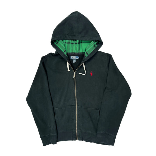 Polo By Ralph Lauren Full Zip Hoodie - Large Black Cotton