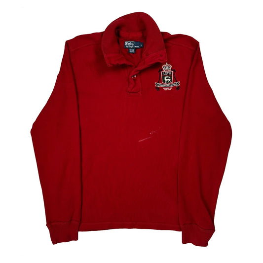 Polo By Ralph Lauren 1/4 Zip - Large Red Cotton
