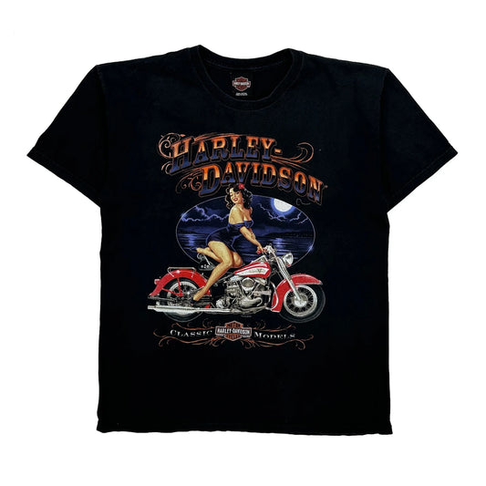 Oldest Dealer In Louisiana Harley Davidson Graphic T-Shirt - Large Black Cotton
