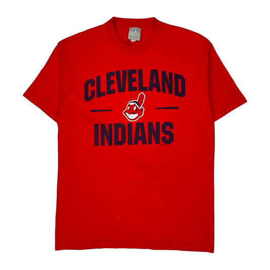 Vintage Cleveland Indians Mlb Graphic T-Shirt - Large Red Cotton