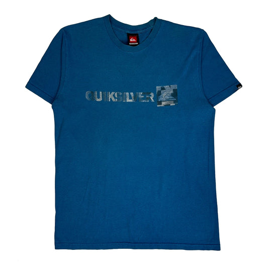 Quiksilver Graphic T-Shirt - Small Blue Cotton