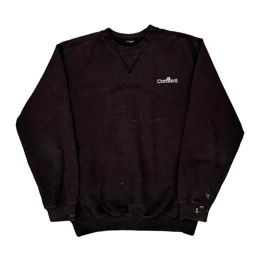 Carhartt Sweatshirt - Large Black Cotton Blend