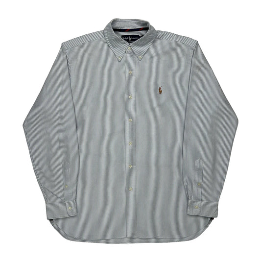 Ralph Lauren Striped Shirt - Large Blue Cotton