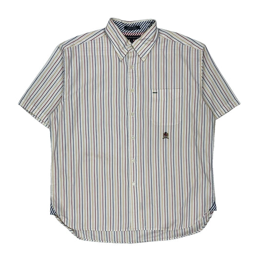 Tommy Hilfiger Striped Short Sleeve Shirt - XL Multicoloured Cotton