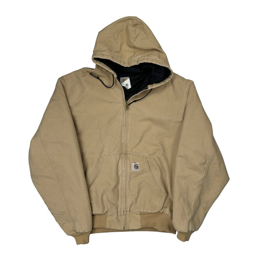 90S Made In USA Carhartt J06 Wet Jacket - 2XL Beige Cotton