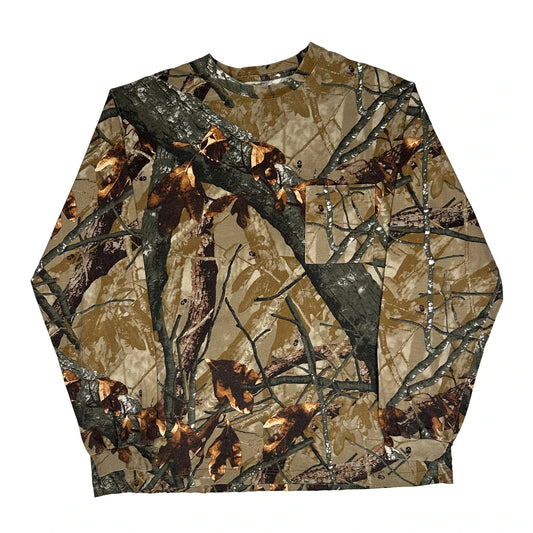 Outfitters Ridge Camo Long Sleeve T-Shirt - XL Khaki Cotton Blend