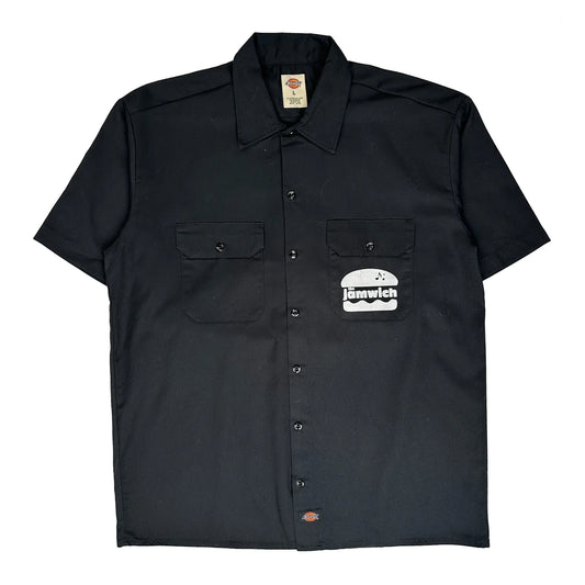 The Jamwich Dickies Spellout Short Sleeve Shirt - Large Black Polyester Blend