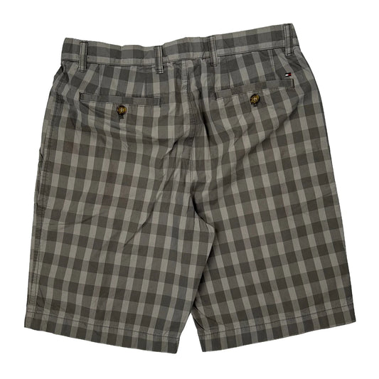 Tommy Hilfiger Checked Chino Shorts - 31W 10L Grey Cotton