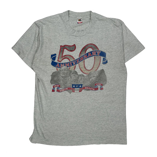 1991 50Th Anniversary Fruit Of The Loom South Dakota T-Shirt - XL Grey Cotton