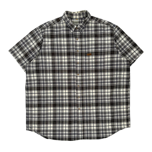 Carhartt Checked Short Sleeve Shirt - Large Black Cotton