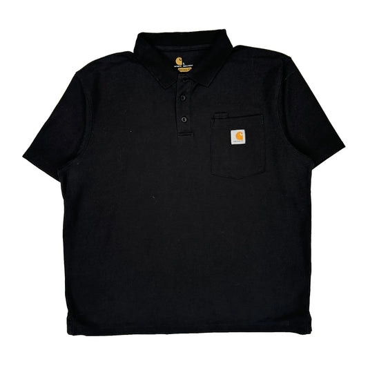Carhartt Polo Shirt - Large Black Cotton