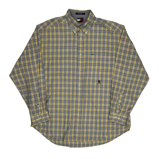 Tommy Hilfiger Checked Shirt - Medium Yellow Cotton