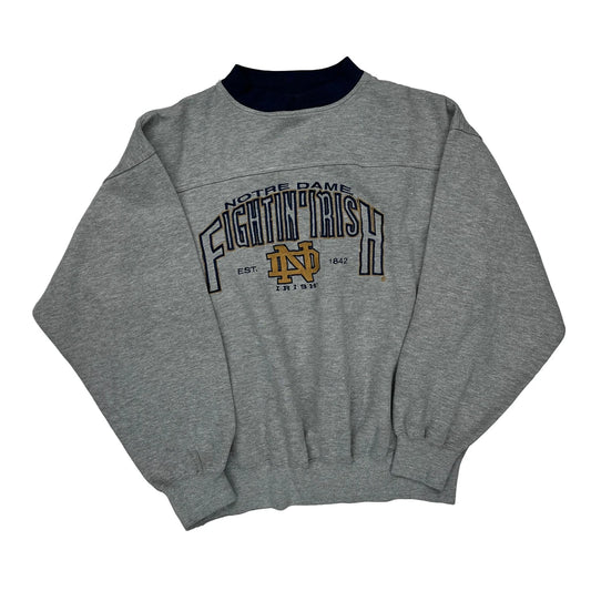 Notre Dame Fighting Irish Nutmeg College Sweatshirt - Large Grey Cotton Blend