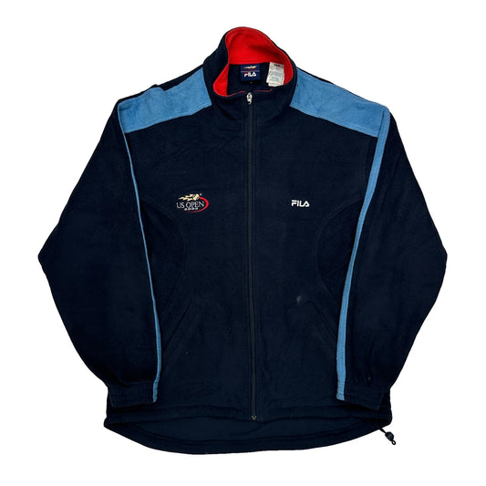US Open 2002 Fila Fleece Jacket - Large Navy Polyester