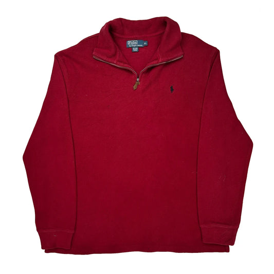 Polo By Ralph Lauren 1/4 Zip - XL Red Cotton