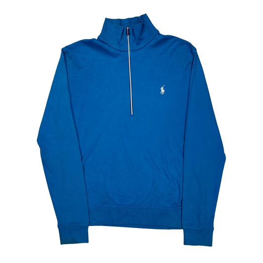 Ralph Lauren 1/4 Zip - Large Blue Cotton