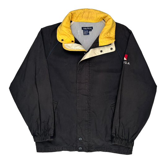 Nautica Windbreaker - Large Black Cotton Blend