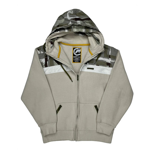 Ecko Unltd Camo Hoodie - Large Beige Cotton Blend