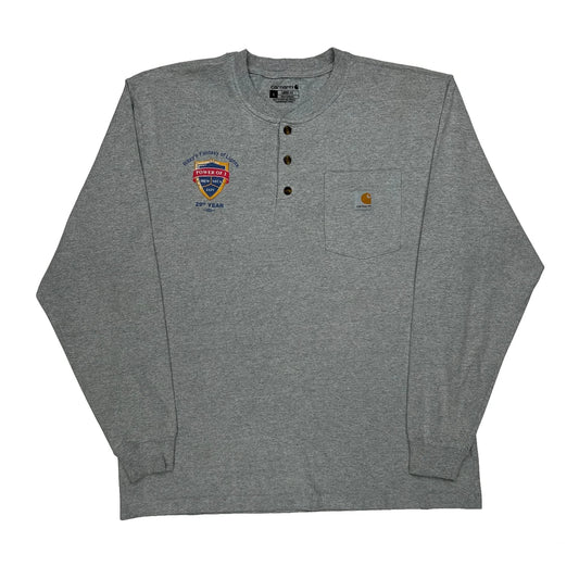 Power Of Pride Carhartt Long Sleeve T-Shirt - Large Grey Cotton