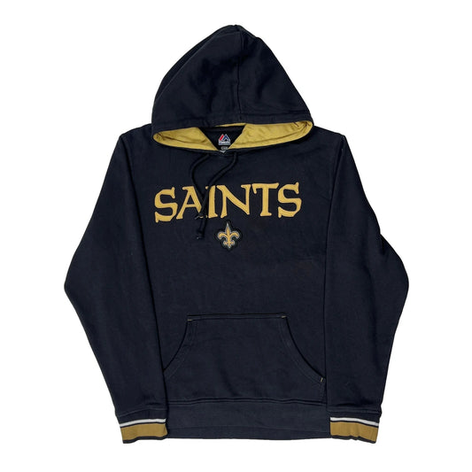New Orleans Saints Majestic Nfl Hoodie - Large Black Cotton Blend