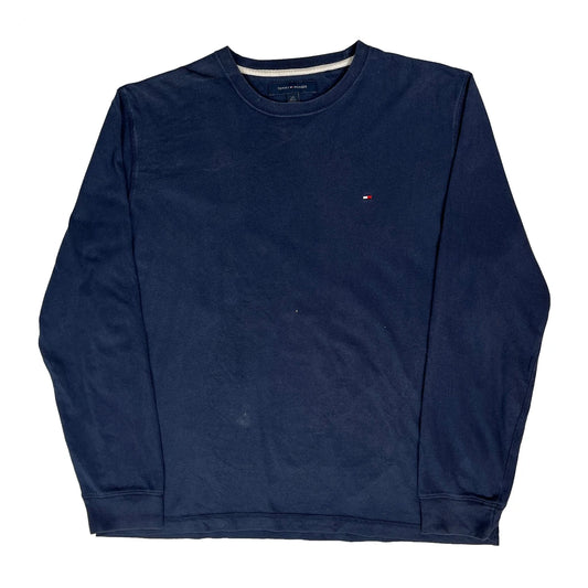 Tommy Hilfiger Long Sleeve T-Shirt - Large Navy Cotton