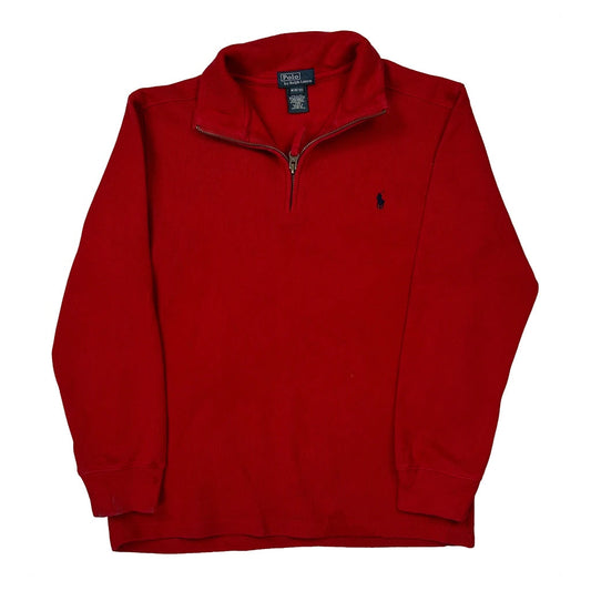 Age 8-9 Polo By Ralph Lauren 1/4 Zip - Medium Red Cotton