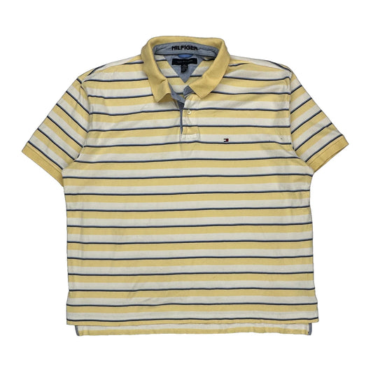 Tommy Hilfiger Striped Polo Shirt - 2XL Grey Cotton