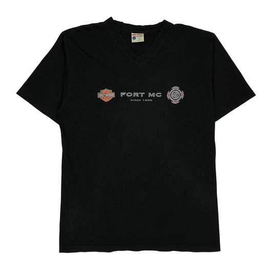 Fort Mc Harley Davidson T-Shirt - XL Black Cotton