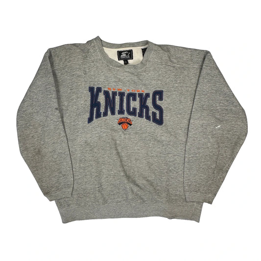 New York Knicks Starter Sweatshirt - Large Grey Cotton
