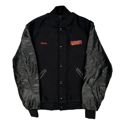 Vintage Samson'S Bridge Holloway Varsity Jacket - Medium Black Wool Blend