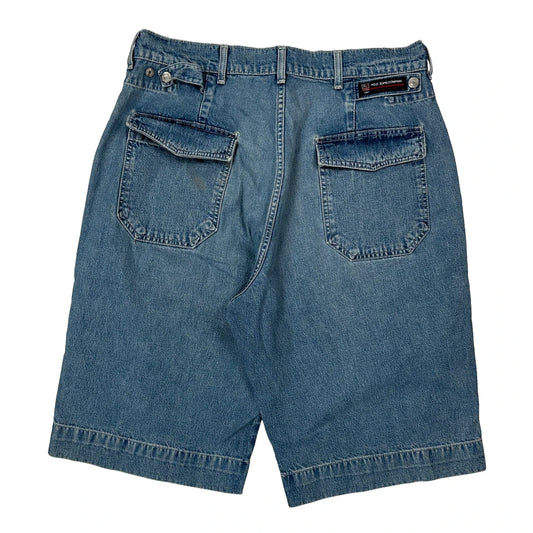 Polo By Ralph Lauren Cargo Denim Shorts - 32W 13L Blue Denim