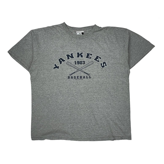 Yankees Puma Mlb T-Shirt - XL Grey Cotton Blend