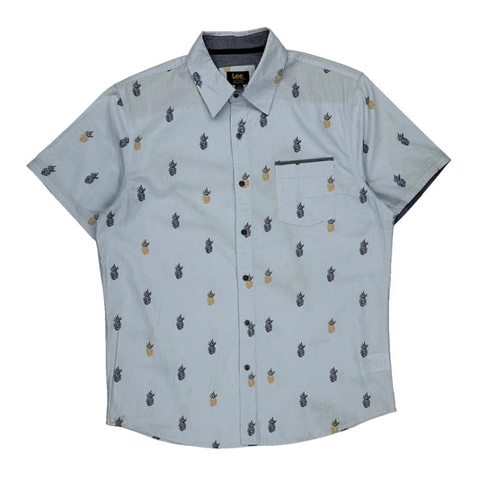 Lee Short Sleeve Shirt - Large Blue Cotton