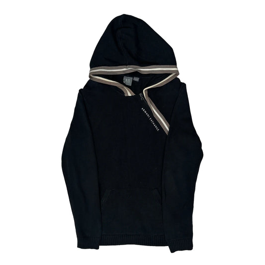 Armani Exchange Spellout Hoodie - Medium Black Knitted