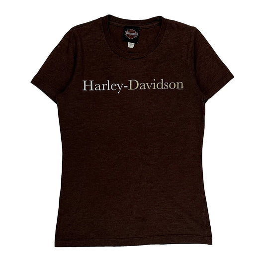 Harley Davidson T-Shirt - Small Brown Cotton