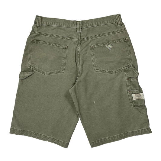 Guess Cargo Carpenter Shorts - 32W 11L Green Cotton