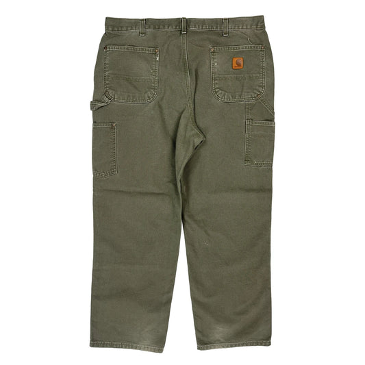 Carhartt Carpenter Trousers - 38W 30L Green Cotton