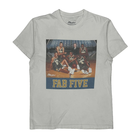 Fab Five Unbranded Nba Graphic T-Shirt - Medium White Cotton