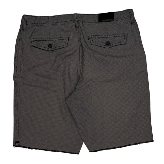 Vintage Quiksilver Checked Shorts - 32W 10L Grey Cotton