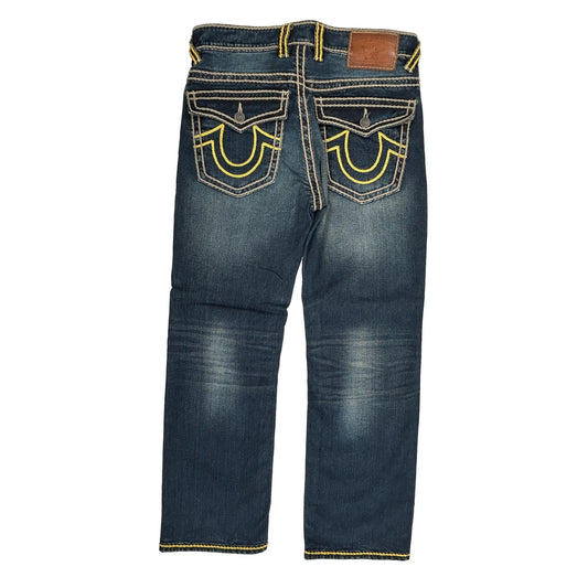 True Religion Contrast Stitch Jeans - 34W 30L Blue Denim