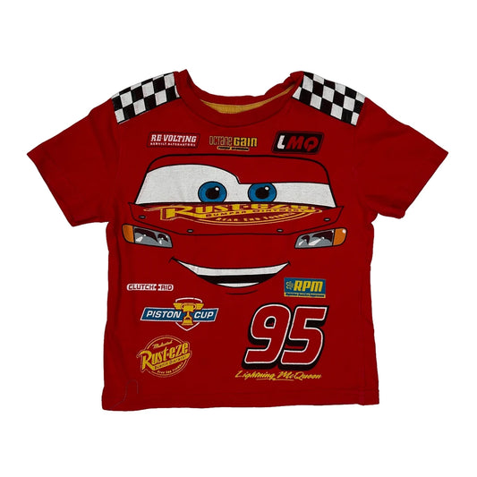 Lightning Mcqueen Age 5 Disney Cartoon T-Shirt - Small Red Cotton