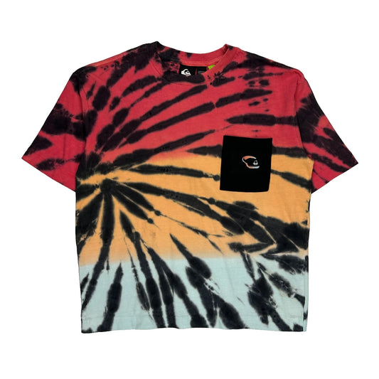 Quiksilver Tie-Dye T-Shirt - Large Multicoloured Cotton