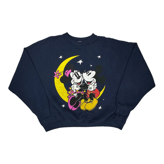 Made In USA Disney Mickey And Minnie Sweatshirt - XL Navy Cotton Blend