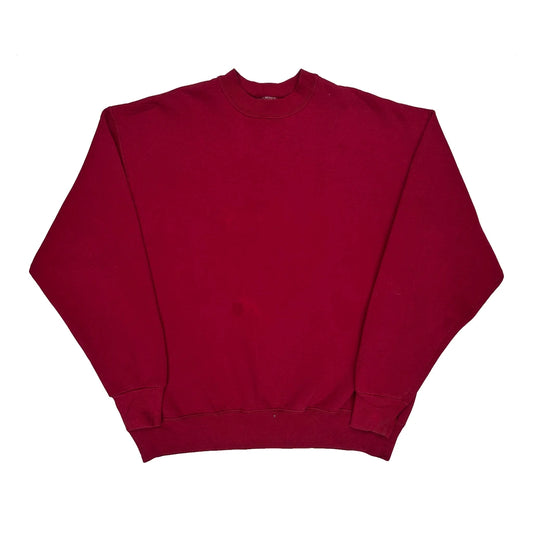 90S Blank Bvd Sweatshirt - XL Red Cotton Blend
