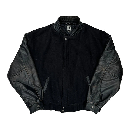 Unbranded Varsity Jacket - Large Black Leather