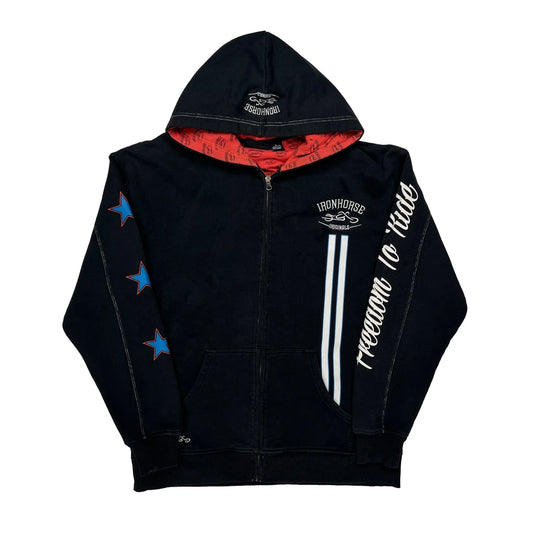 Eagle Iron Horse Graphic Hoodie - XL Black Cotton Blend