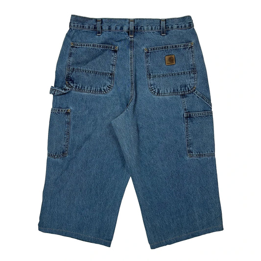 Carhartt Carpenter Shorts - 32W 19L Blue Cotton