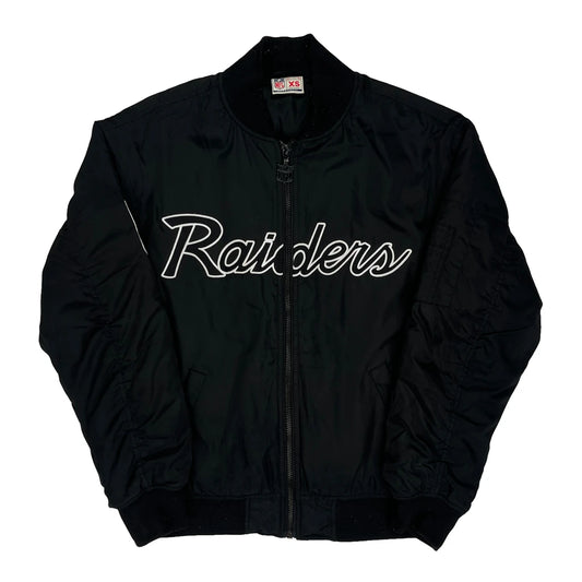Raiders Nfl Football Bomber Jacket - XS Black Polyester