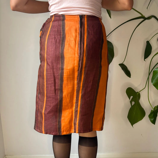 Vintage orange Giorgio Incontri Midi Skirt - womens 26" waist